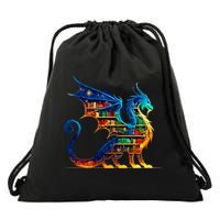 Book Dragon Reading Book Lover Drawstring Bag