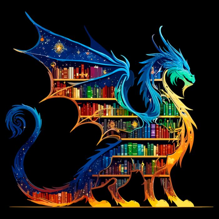 Book Dragon Reading Book Lover Drawstring Bag