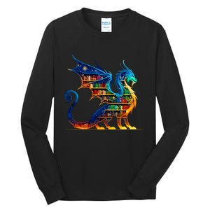 Book Dragon Reading Book Lover Tall Long Sleeve T-Shirt