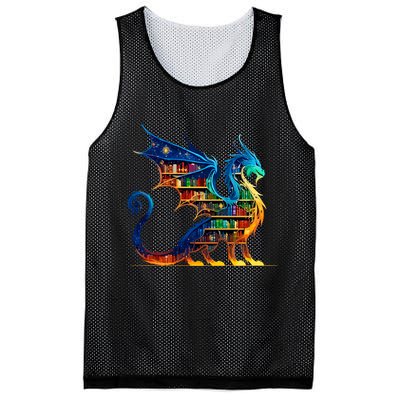 Book Dragon Reading Book Lover Mesh Reversible Basketball Jersey Tank