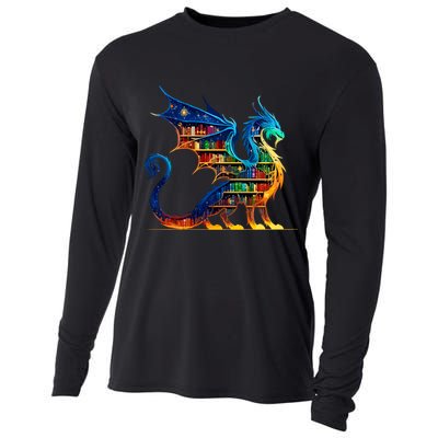 Book Dragon Reading Book Lover Cooling Performance Long Sleeve Crew