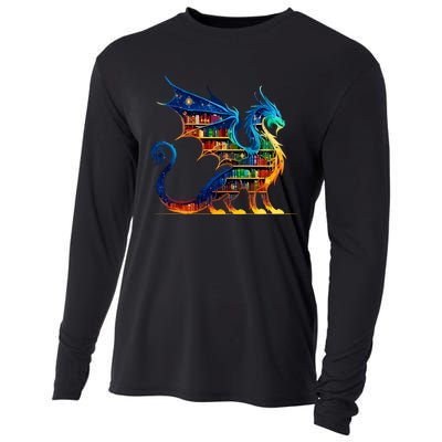 Book Dragon Reading Book Lover Cooling Performance Long Sleeve Crew