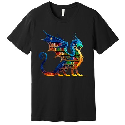 Book Dragon Reading Book Lover Premium T-Shirt