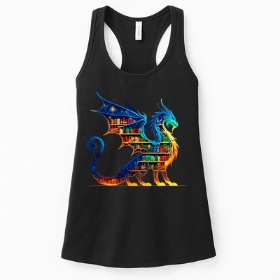 Book Dragon Reading Book Lover Womens Tank Top