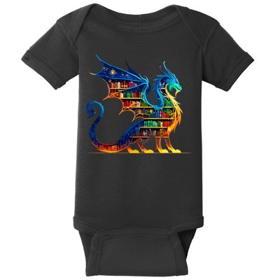 Book Dragon Reading Book Lover Baby Bodysuit