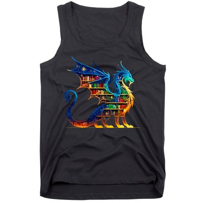 Book Dragon Reading Book Lover Tank Top