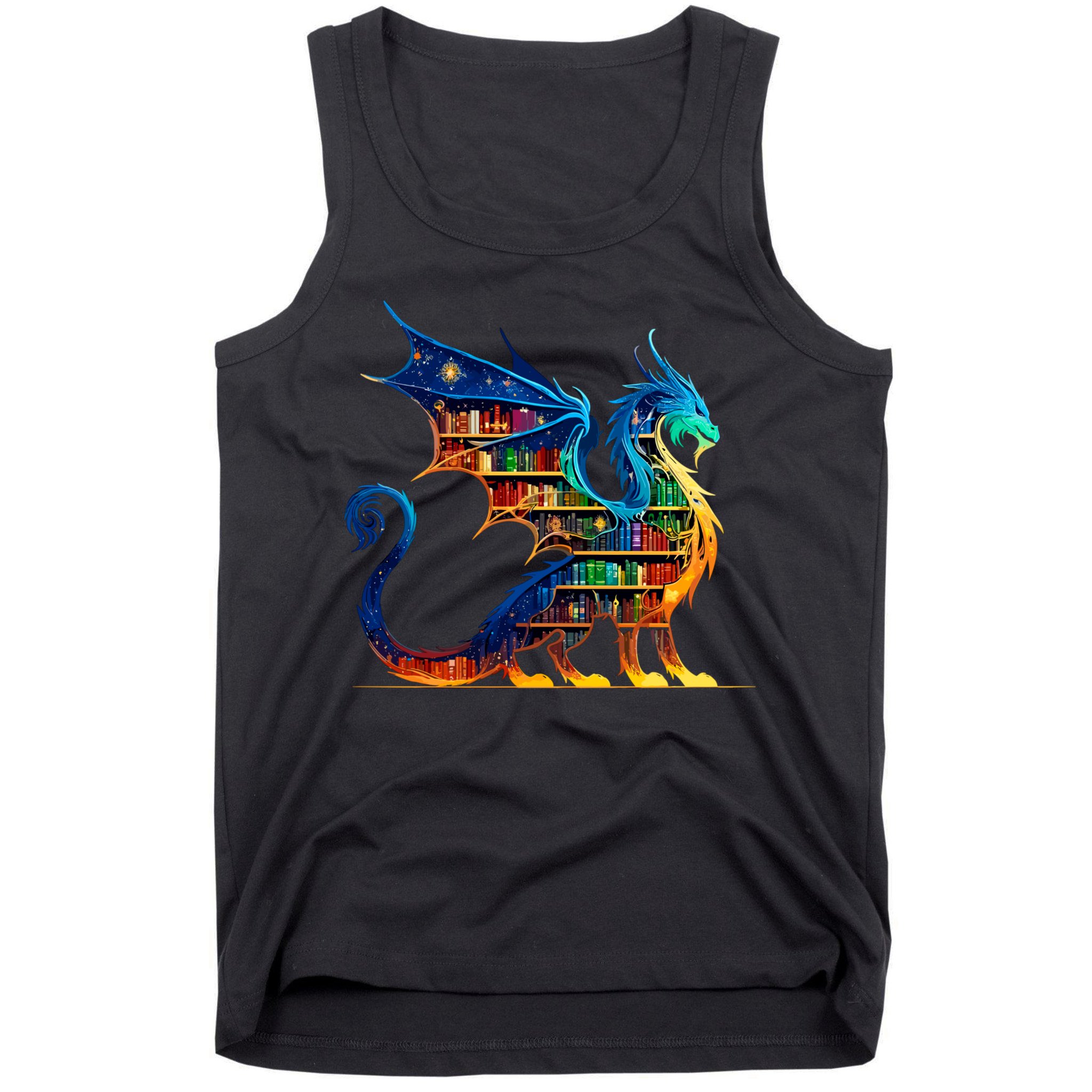 Book Dragon Reading Book Lover Tank Top