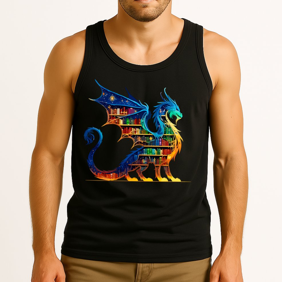 Book Dragon Reading Book Lover Tank Top