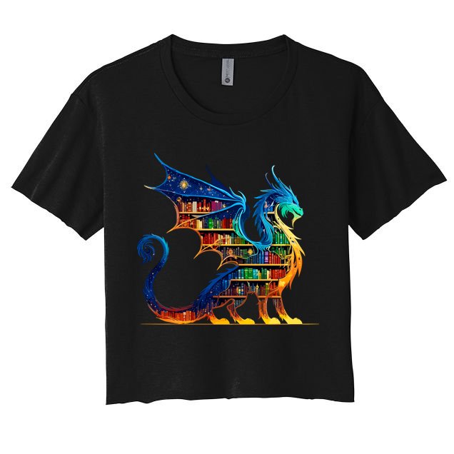 Book Dragon Reading Book Lover Crop Top