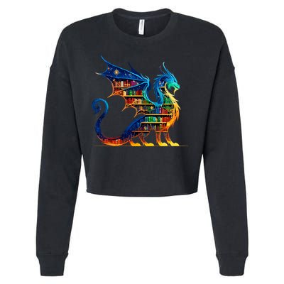 Book Dragon Reading Book Lover Cropped Pullover Crew