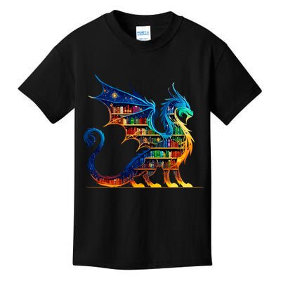 Book Dragon Reading Book Lover Kids T-Shirt