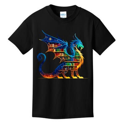 Book Dragon Reading Book Lover Kids T-Shirt