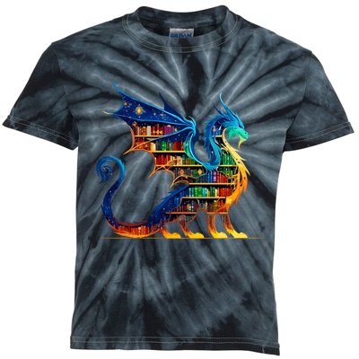 Book Dragon Reading Book Lover Kids Tie-Dye T-Shirt