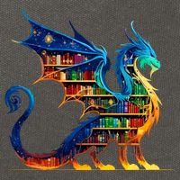Book Dragon Reading Book Lover Cotton Canvas Backpack