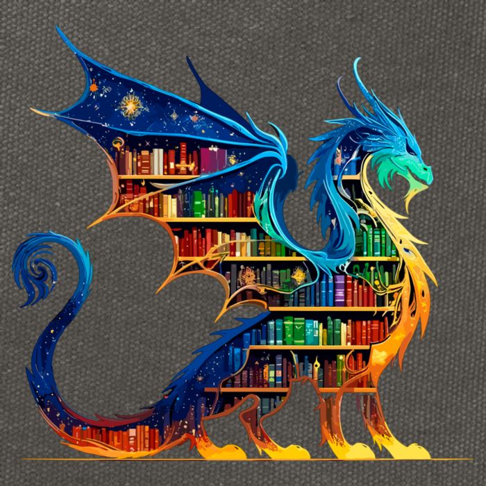 Book Dragon Reading Book Lover Cotton Canvas Backpack
