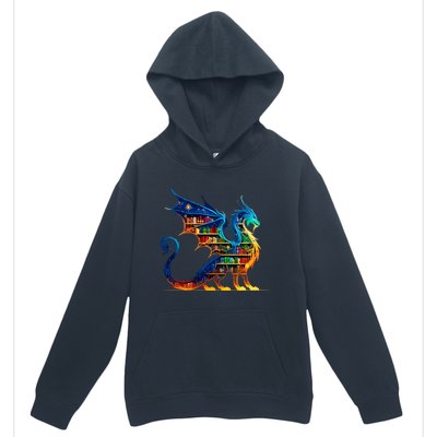 Book Dragon Reading Book Lover Urban Pullover Hoodie