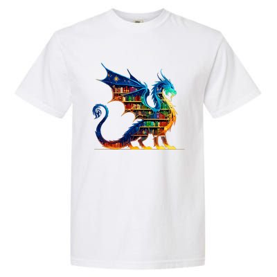 Book Dragon Reading Book Lover Garment-Dyed Heavyweight T-Shirt