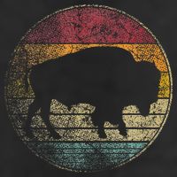 Buffalo Distressed Retro Bison Animal Lover 7 Panel Mesh Trucker Snapback Hat