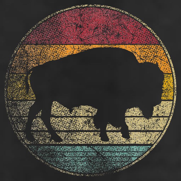Buffalo Distressed Retro Bison Animal Lover 7 Panel Mesh Trucker Snapback Hat