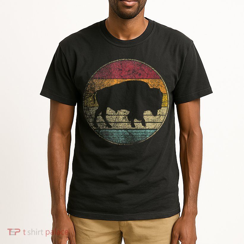 Buffalo Distressed Retro Bison Animal Lover Tall T-Shirt