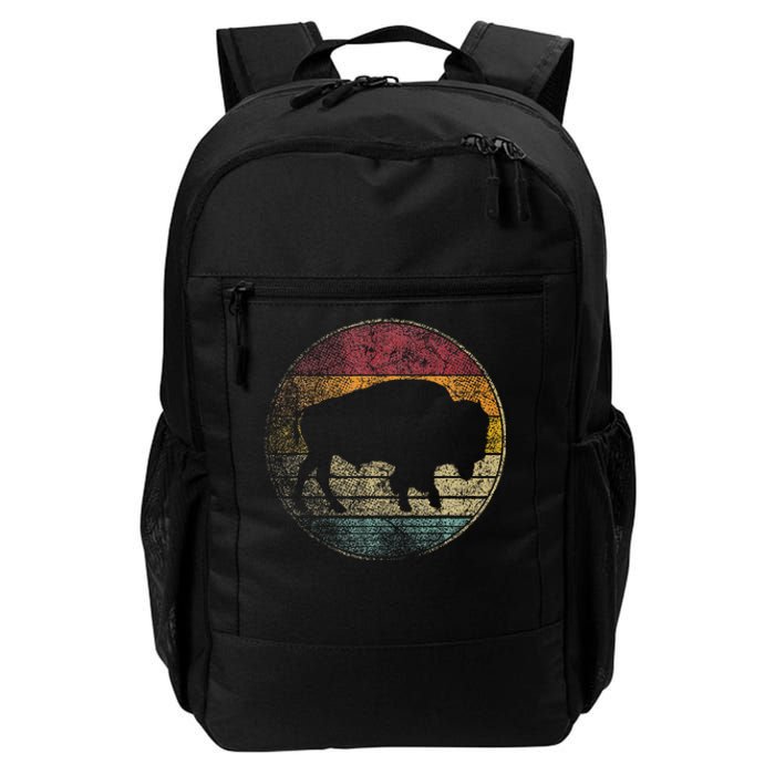 Buffalo Distressed Retro Bison Animal Lover Daily Commute Backpack