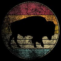 Buffalo Distressed Retro Bison Animal Lover Sustainable Bucket Hat