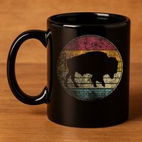 Buffalo Distressed Retro Bison Animal Lover 11oz C Handle Ceramic Mug