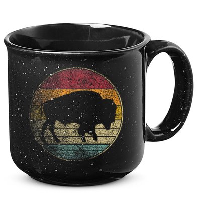 Buffalo Distressed Retro Bison Animal Lover 15oz Campfire Ceramic Mug