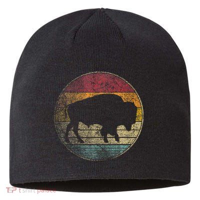 Buffalo Distressed Retro Bison Animal Lover Sustainable Beanie
