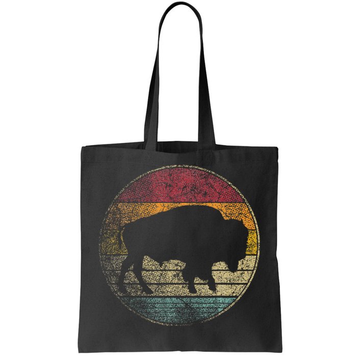 Buffalo Distressed Retro Bison Animal Lover Tote Bag