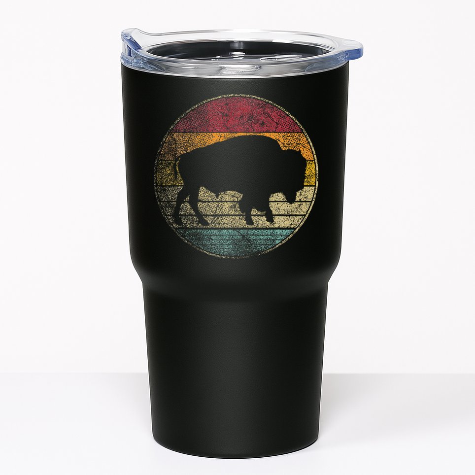 Buffalo Distressed Retro Bison Animal Lover Tumbler