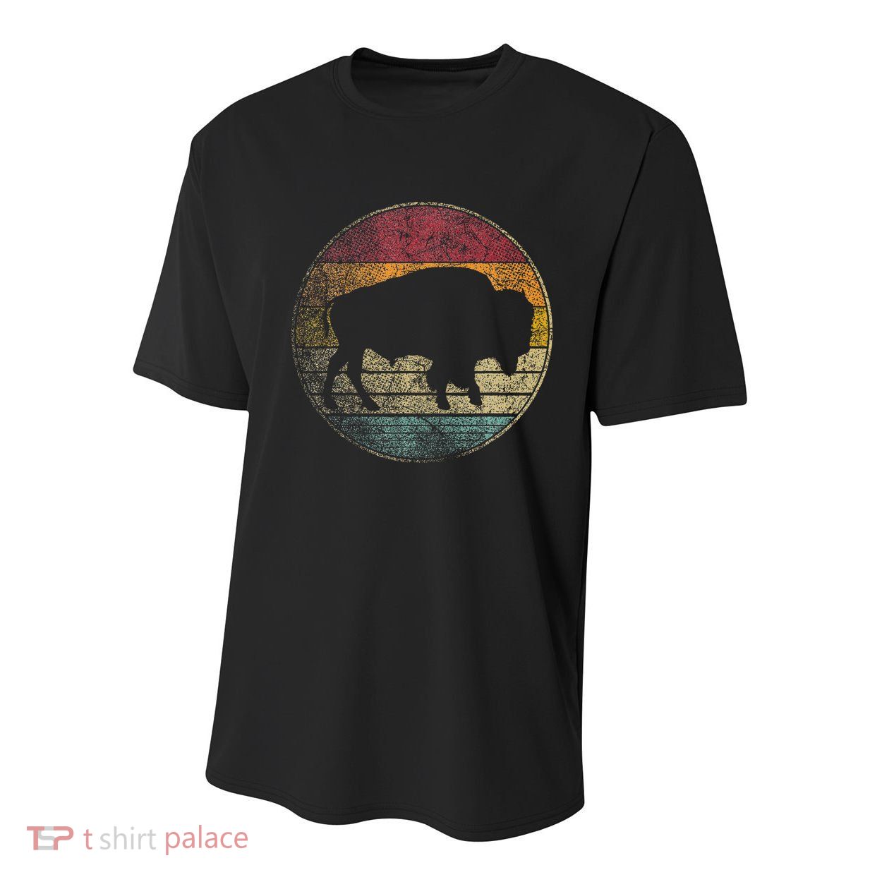 Buffalo Distressed Retro Bison Animal Lover Youth Performance Sprint T-Shirt