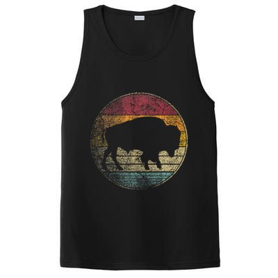 Buffalo Distressed Retro Bison Animal Lover PosiCharge Competitor Tank