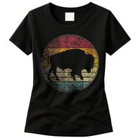 Buffalo Distressed Retro Bison Animal Lover Womens T-Shirt