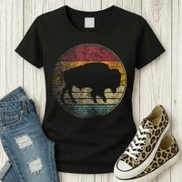 Buffalo Distressed Retro Bison Animal Lover Womens T-Shirt