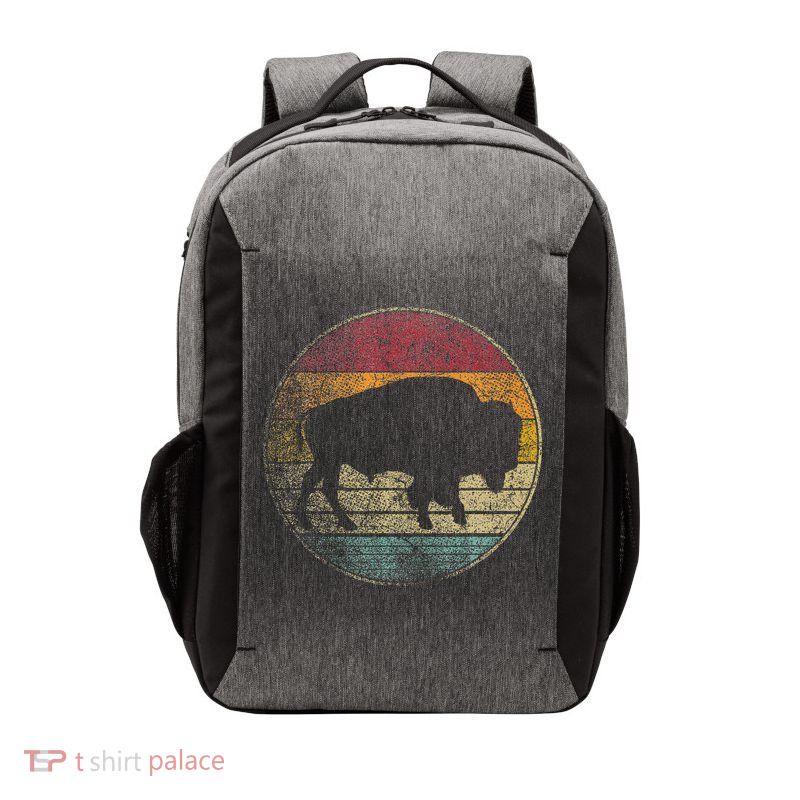 Buffalo Distressed Retro Bison Animal Lover Vector Backpack
