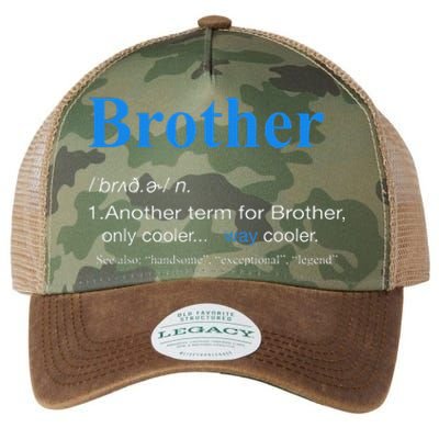 Brother Definition Retro Christmas Fathers Day Brother Legacy Tie Dye Trucker Hat