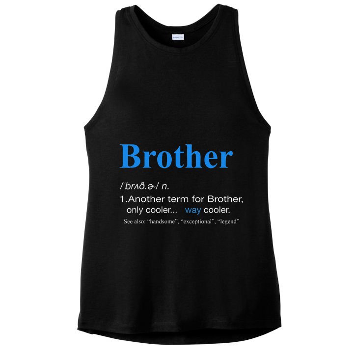 Brother Definition Retro Christmas Fathers Day Brother Ladies PosiCharge Tri-Blend Wicking Tank