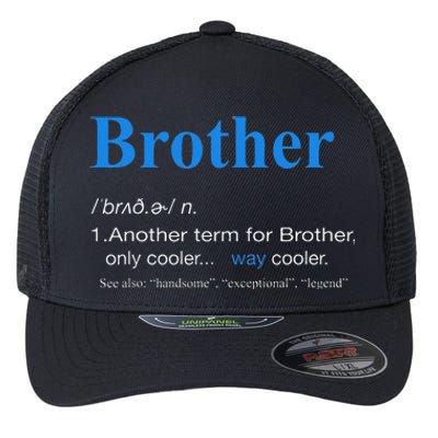 Brother Definition Retro Christmas Fathers Day Brother Flexfit Unipanel Trucker Cap