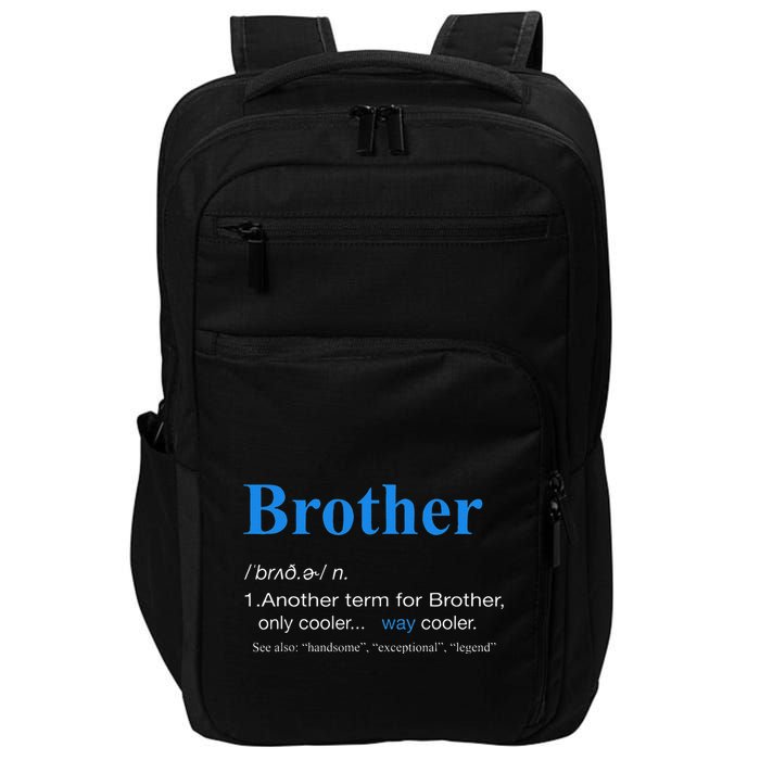 Brother Definition Retro Christmas Fathers Day Brother Impact Tech Backpack