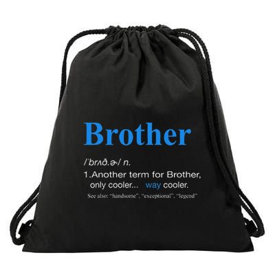 Brother Definition Retro Christmas Fathers Day Brother Drawstring Bag