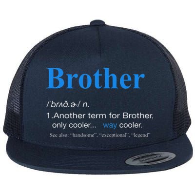 Brother Definition Retro Christmas Fathers Day Brother Flat Bill Trucker Hat