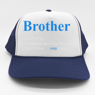 Brother Definition Retro Christmas Fathers Day Brother Trucker Hat