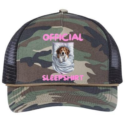 Beagle Dog Sleep Pajamas Apparel And Gifts Retro Rope Trucker Hat Cap