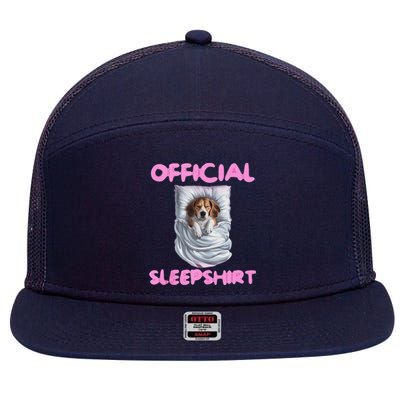 Beagle Dog Sleep Pajamas Apparel And Gifts 7 Panel Mesh Trucker Snapback Hat