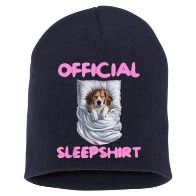 Beagle Dog Sleep Pajamas Apparel And Gifts Short Acrylic Beanie