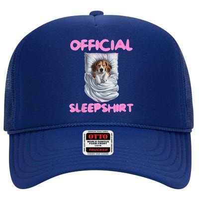 Beagle Dog Sleep Pajamas Apparel And Gifts High Crown Mesh Back Trucker Hat