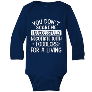 Babysitter Don't Scare Me Negotiate With Sitter Great Gift Baby Long Sleeve Bodysuit