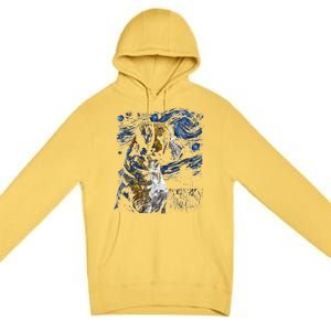 Boxer Dog Starry Night Dogs Lover Gifts Graphic Premium Pullover Hoodie