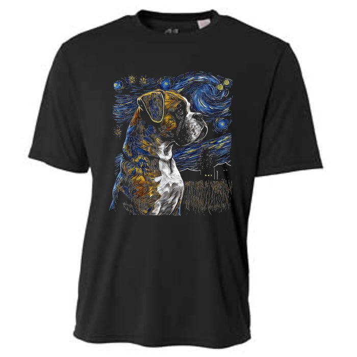 Boxer Dog Starry Night Dogs Lover Gifts Graphic Cooling Performance Crew T-Shirt